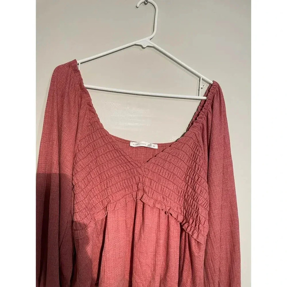 Altar’s State Terracotta Smocked Ruffle Blouse Top - Picture 2 of 9